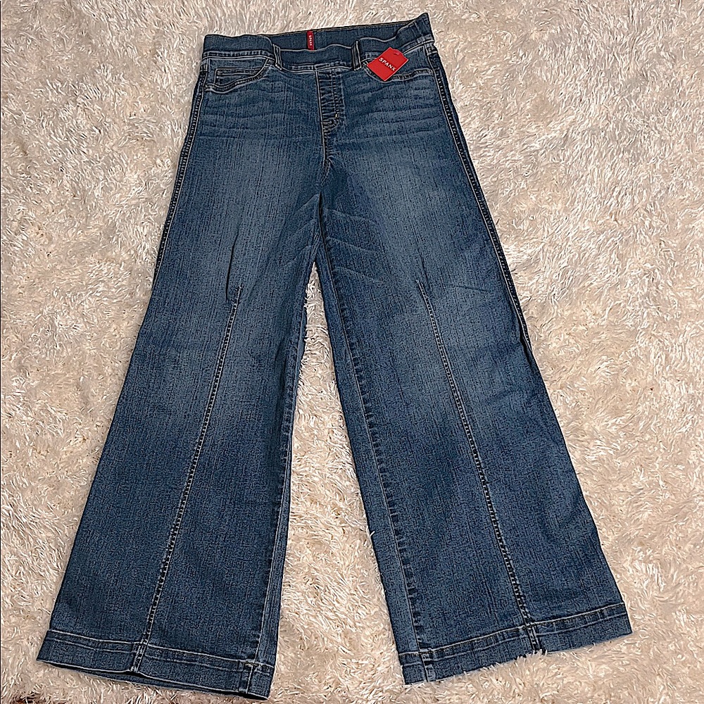 Spanx Brand Blue Wide-Leg Jeans